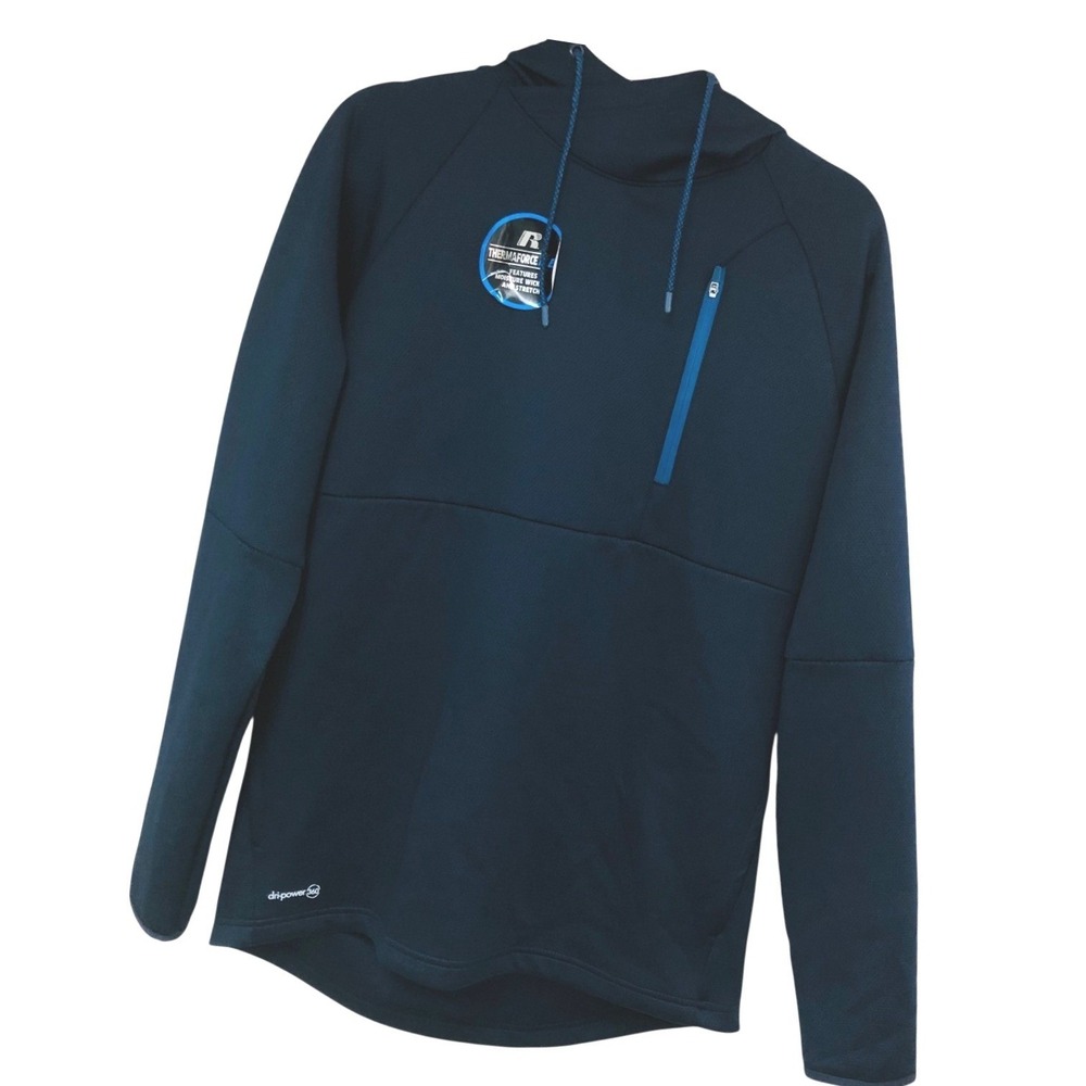NWT Russell Hoodie Thermaforce Flex Training Gorpcore Gym‎ Layering Navy Mens M